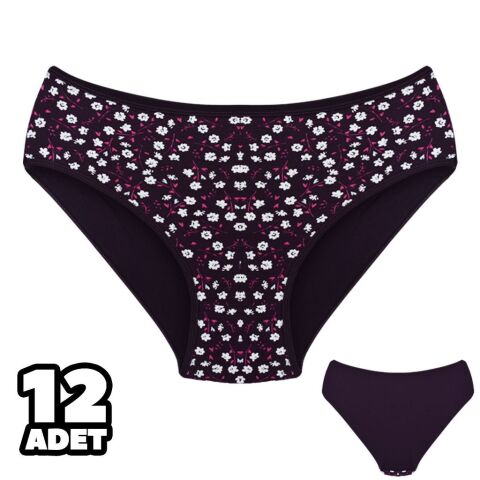 Dondeza 201-169 Desenli Bayan Ara Beden Külot 12'li