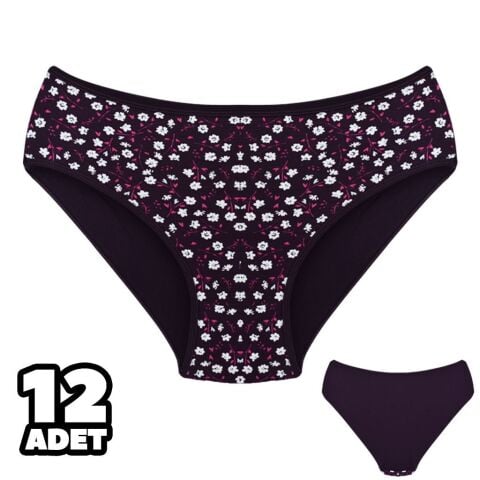 Dondeza 201-169 Desenli Bayan Ara Beden Külot 12'li