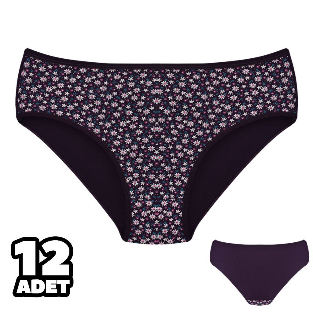 Dondeza 201-168 Desenli Bayan Ara Beden Külot 12'li
