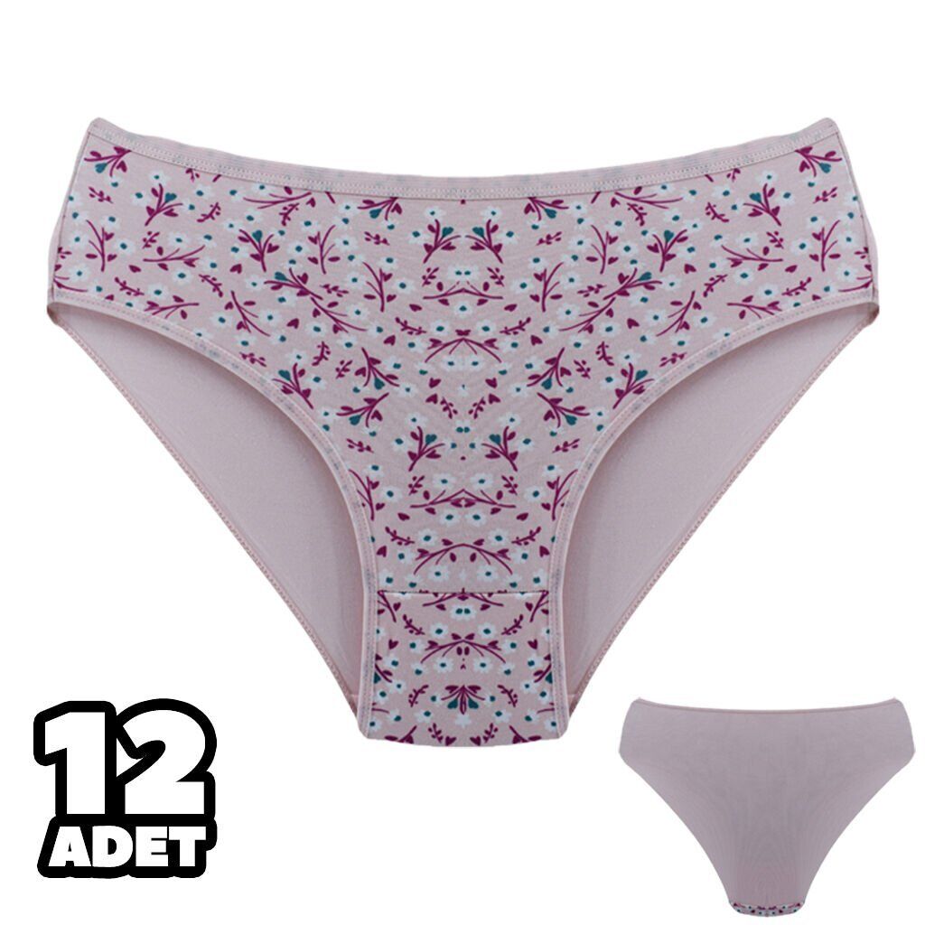 Dondeza 201-162 Desenli Bayan Ara Beden Külot 12'li