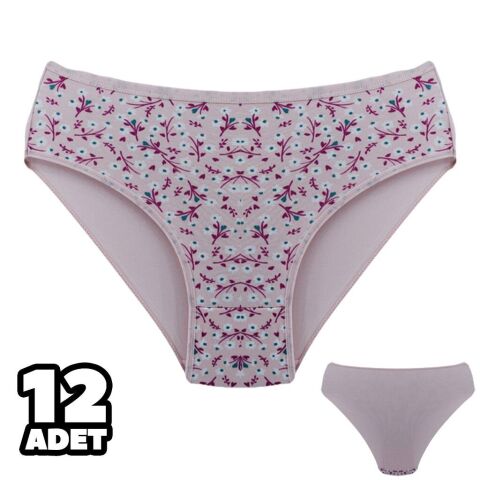 Dondeza 201-162 Desenli Bayan Ara Beden Külot 12'li