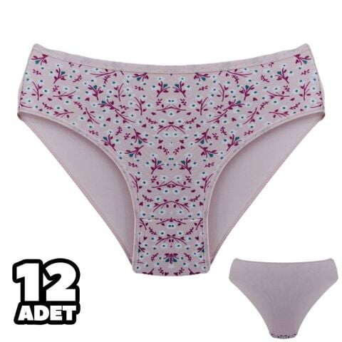 Dondeza 201-162 Desenli Bayan Ara Beden Külot 12'li