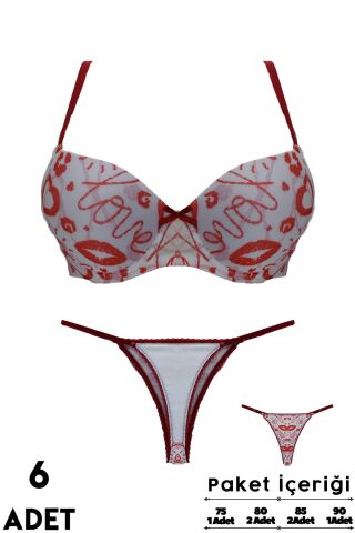 Love Secret 2-9 B Cup Balenli Destekli Bayan Sütyen Takım 6'lı