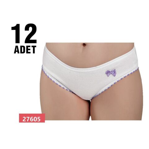 Güryıldız 27605 Penye Ribana Ponponlu Kız Çocuk Külot 12'li