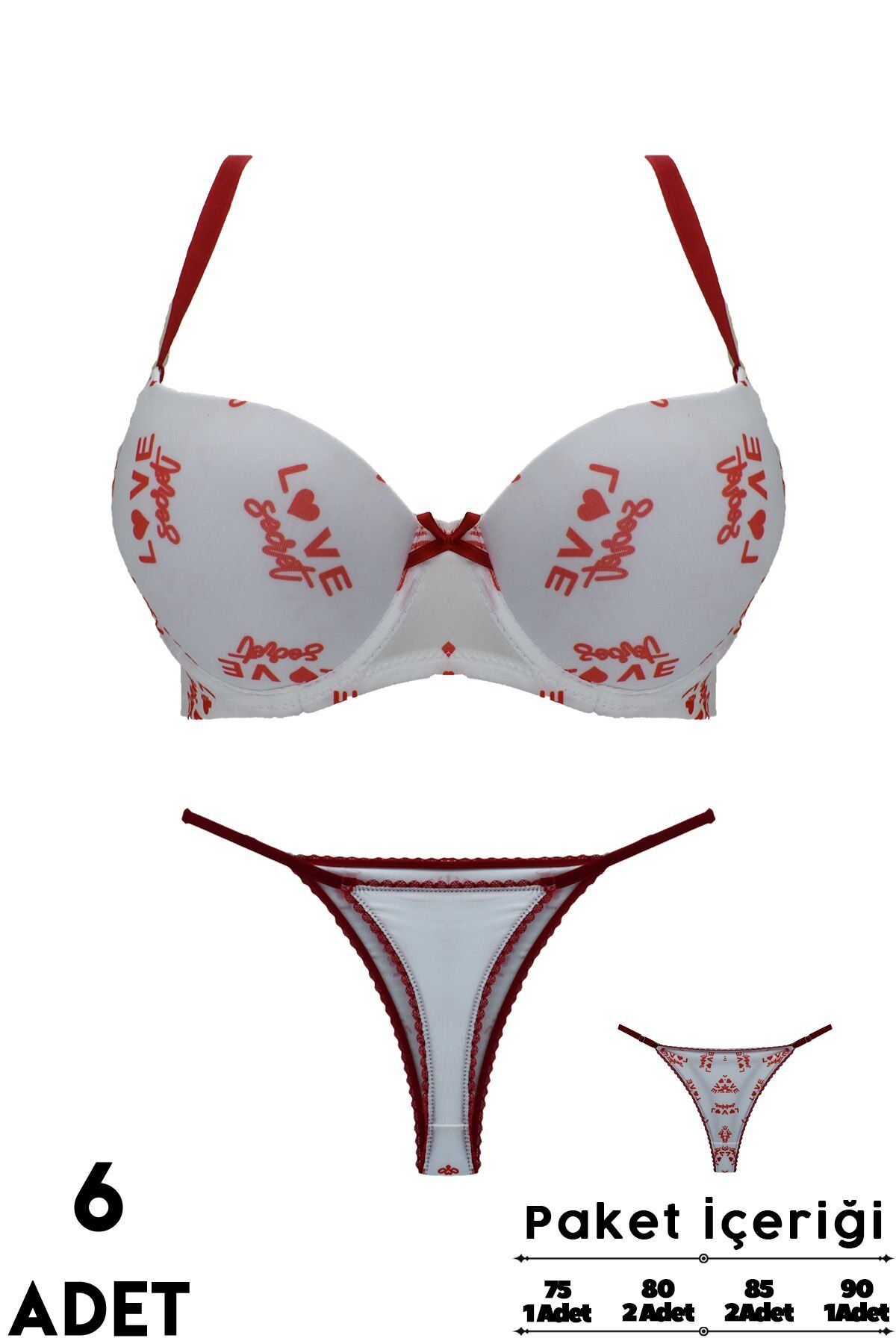 Love Secret 2-13 B Cup Balenli Destekli Bayan Sütyen Takım 6'lı