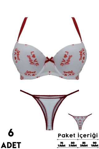 Love Secret 2-13 B Cup Balenli Destekli Bayan Sütyen Takım 6'lı