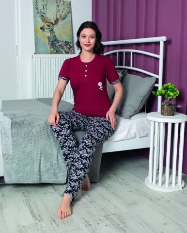 Tekten 4820 Bayan Kısa Kollu Pijama Takım 4'lü