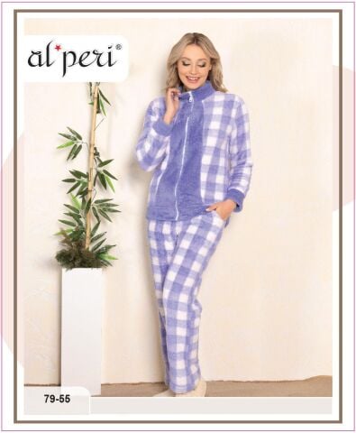 Alperi 79-55 Polar Bayan Uzun Kollu Pijama Takımı 4'lü