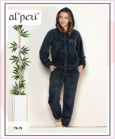 Alperi 79-79 Polar Bayan Uzun Kollu Pijama Takımı 4'lü