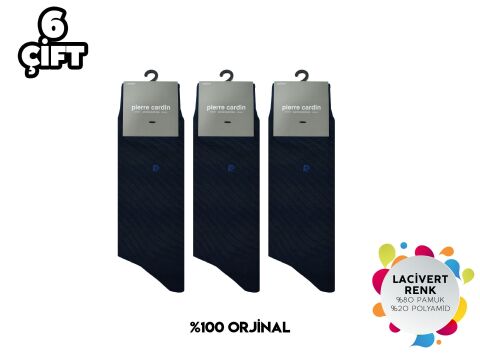 Pierre Cardin 731-Lacivert Erkek Penye Çorap 6'lı