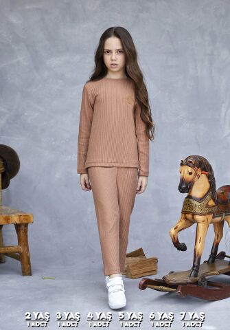 Elsima 3178 Kız Çocuk Uzun Kollu Pijama Takımı 6'lı (2-3-4-5-6-7 Yaş)