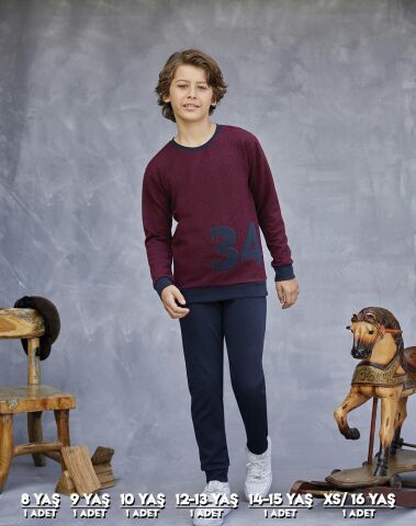 Elsima 3166 Erkek Çocuk Uzun Kollu Pijama Takımı 6'lı (8-16YAŞ)