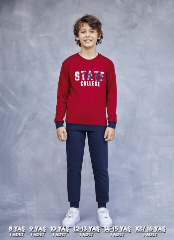 Elsima 3163 Erkek Çocuk Uzun Kollu Pijama Takımı 6'lı (8-16YAŞ)
