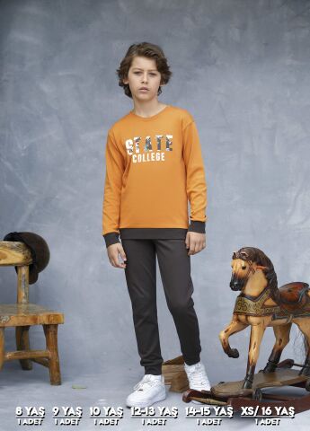 Elsima 3163 Erkek Çocuk Uzun Kollu Pijama Takımı 6'lı (8-16YAŞ)