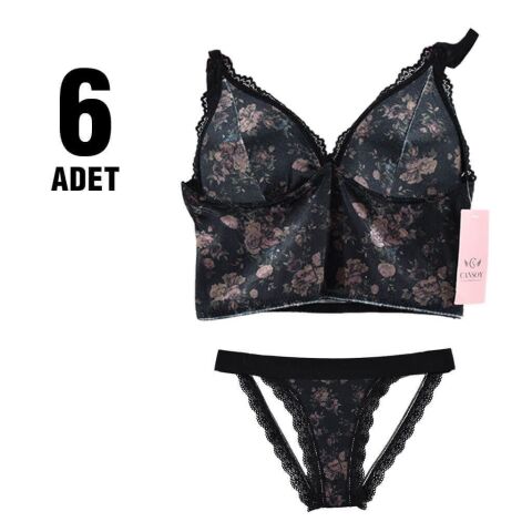 Cansoy 315 Soft Kadife Bralet Bayan Sütyen Takım 6'lı