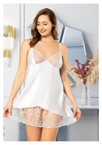 Miss Laris 4023 Battal Beden Bayan Saten Gecelik
