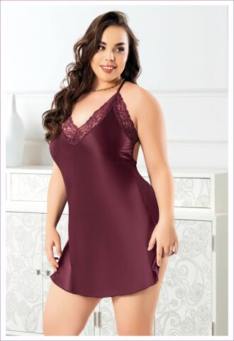 Miss Laris 4035 Battal Beden Bayan Saten Gecelik