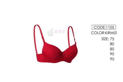 Ebru 1105 Balenli Desteksiz Silikonlu Mikro Tulumlu Bayan Sütyen 6'lı
