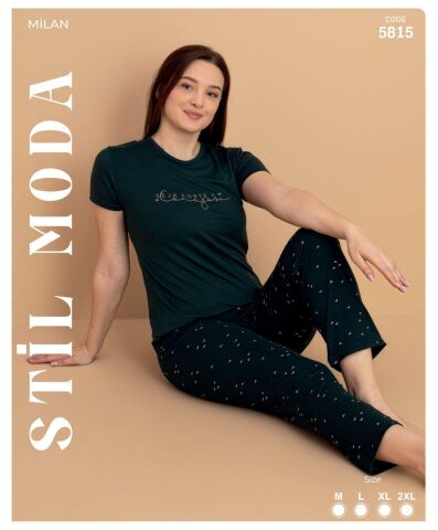 Stil Moda 5815 Milan Bayan Kısa Kol Pijama Takım 4'lü