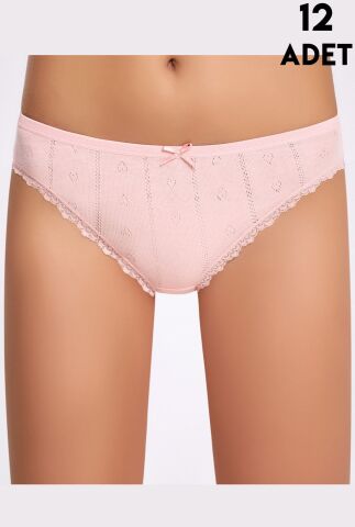 İlke 273 Jakarlı Dantelli Bayan Bikini12'li (M-L-XL)