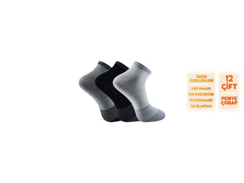 Şirin 7010-16 Ter Emici Erkek Penye Patik 12'li