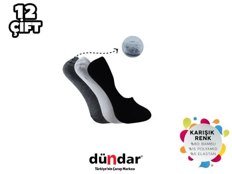 Dündar Dikişsiz Yıkamalı Kokulu Bayan Likralı Modal Babet Çorap 12'li