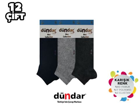 Dündar Dikişsiz Yıkamalı Kokulu Erkek Likralı Penye Patik Çorap 12'li