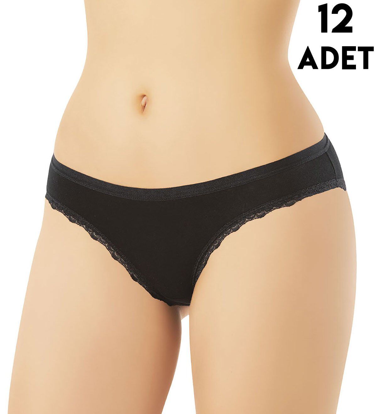 Kota 5101 Tırnak Dantelli Viskon Bayan Bikini (M-L-XL) 12'li