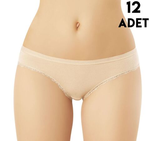 Kota 5101 Tırnak Dantelli Viskon Bayan Bikini (M-L-XL) 12'li