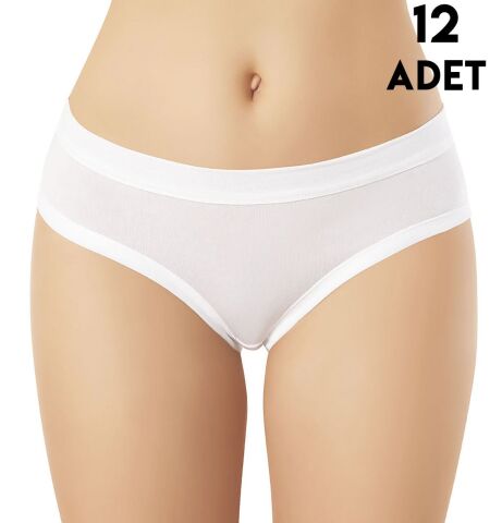Kota 5105 Geniş Biye Detaylı Modal Bayan Bikini (M-L-XL) 12'li