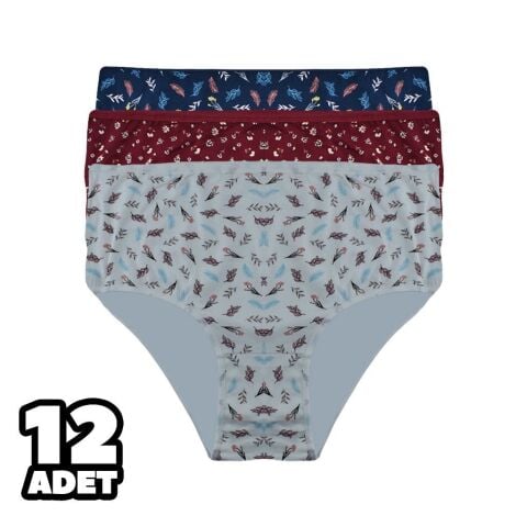 Dondeza 615 3XL Desenli Bayan Bato 12'li