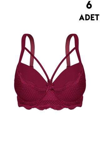 Aysemin 5078 C Cup (85-90-95-100-105) Balenli Desteksiz Bayan Sütyen 6'lı