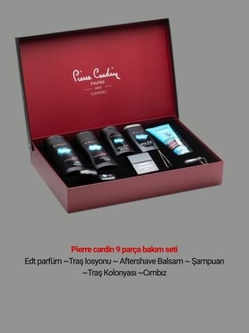 Pierre Cardin Damat Seti Röpteşembırlı Triko Pijama Takımı - Damat Terlik -Cüzdan Kemer Seti