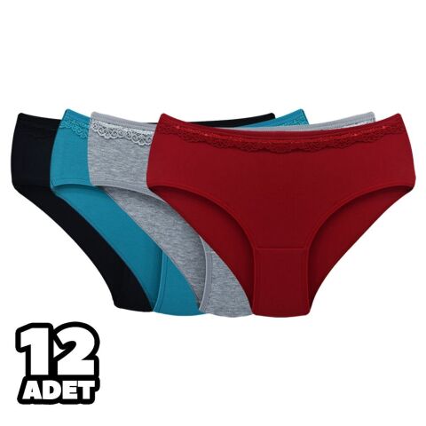 Dondeza 3035 Beli Sur Dantel XL Beden Bayan Külot 12'li