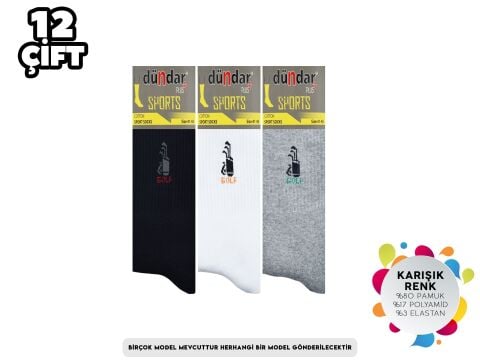 Dündar Dikişsiz Yıkamalı Kokulu Erkek Tenis Spor Çorap 12'li