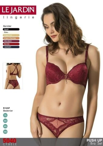Le Jardin 5040 B Cup Silikonlu Taşlı Sütyen Takım