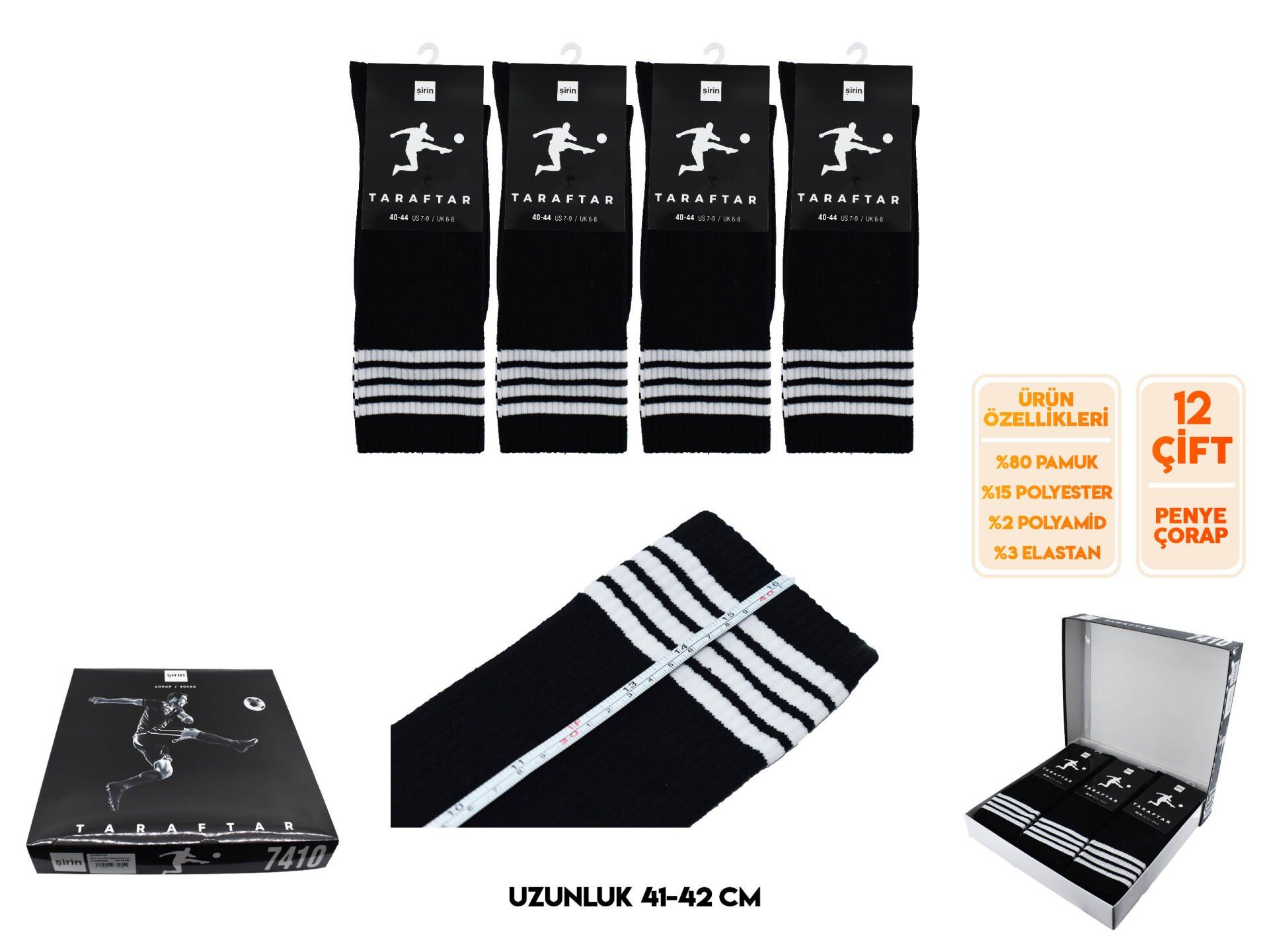 Şirin 7410 BJK Futbol Çorabı 12'li