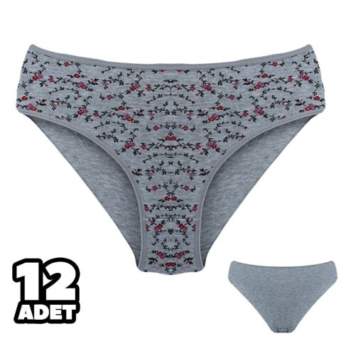 Dondeza 201-156 Desenli Bayan Ara Beden Külot 12'li